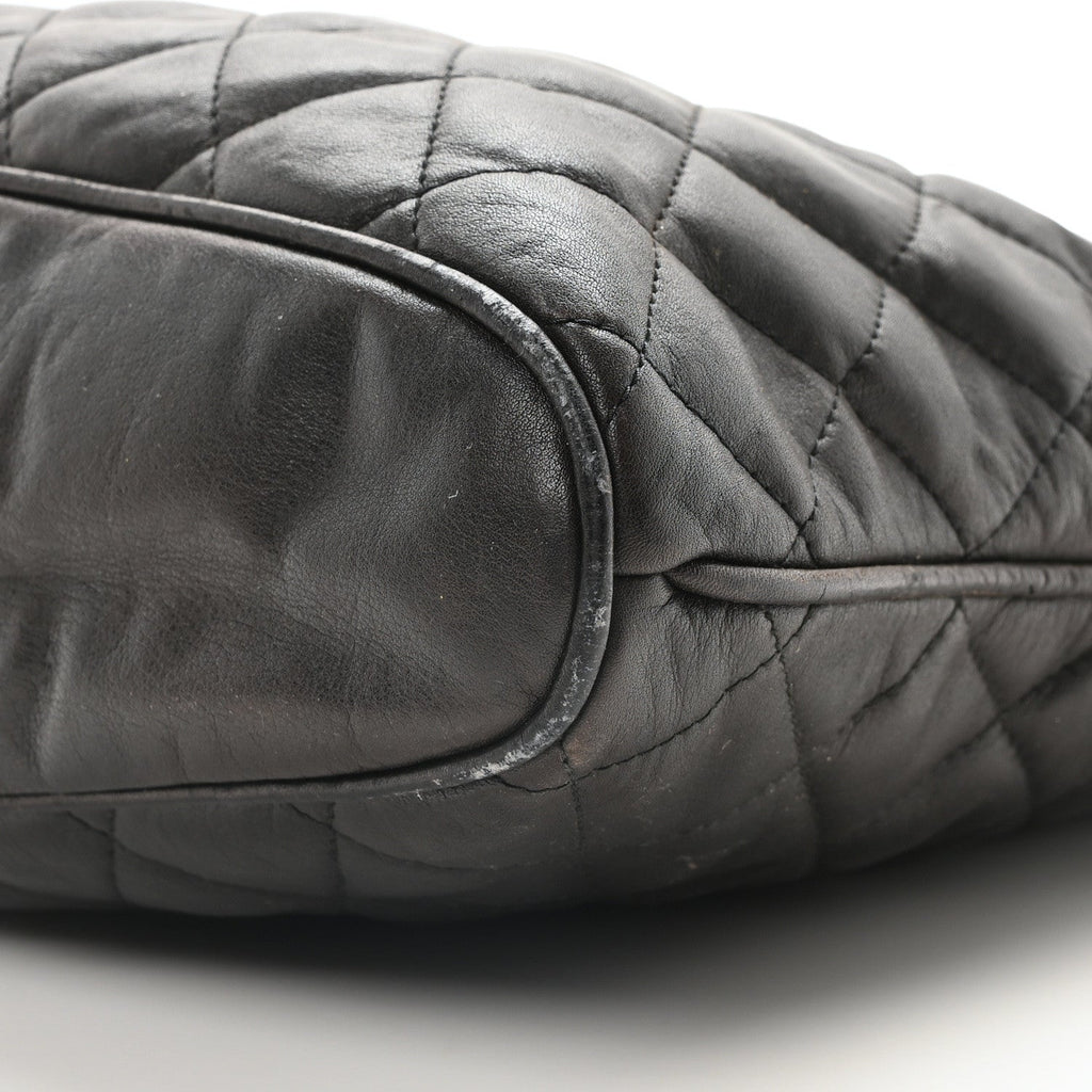 Chanel Calfskin Quilted CC Shopping Tote Black