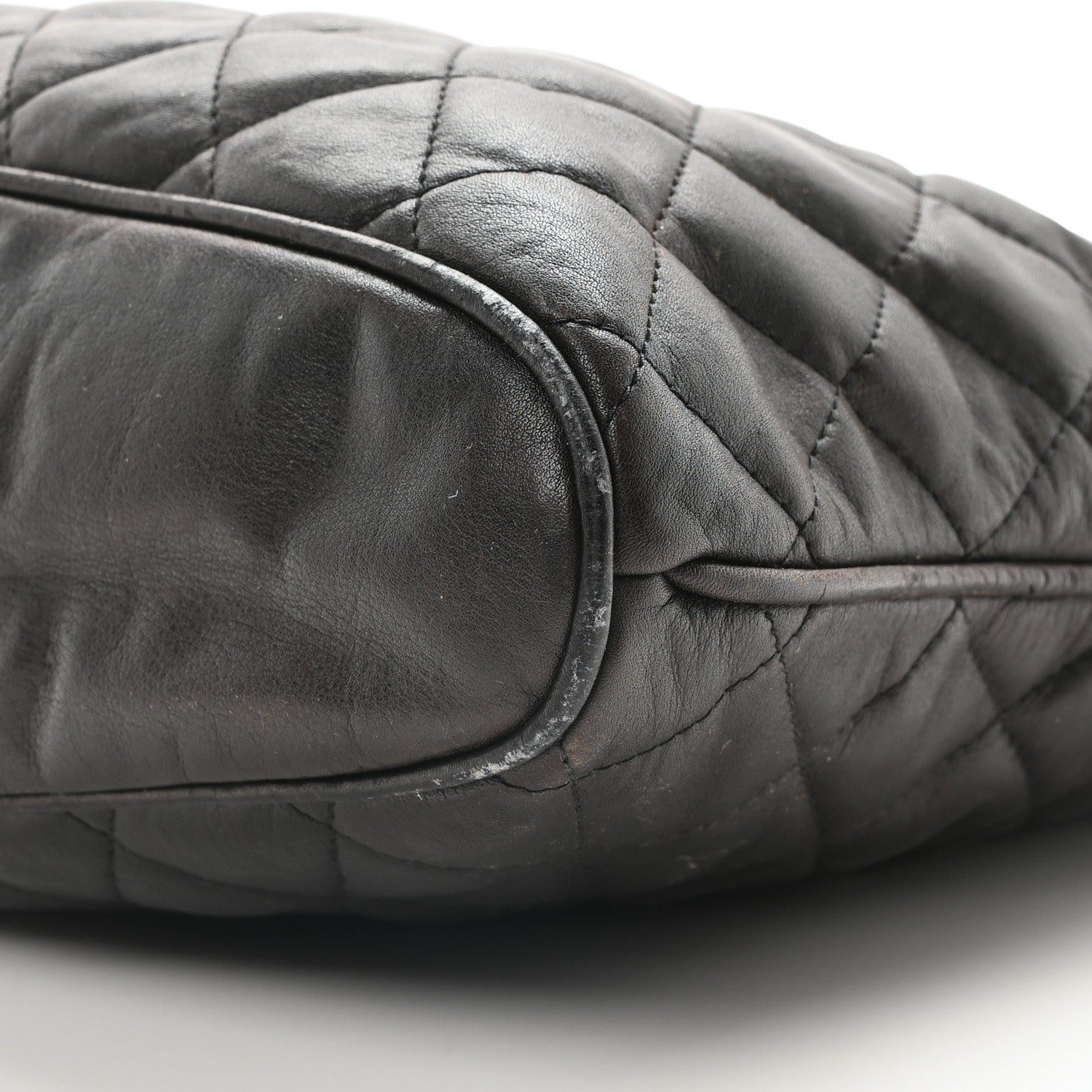Chanel Calfskin Quilted CC Shopping Tote Black