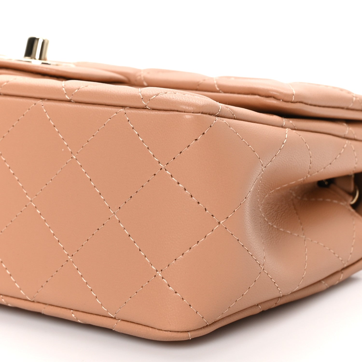 Chanel Lambskin Quilted Mini Rectangular Flap Brown