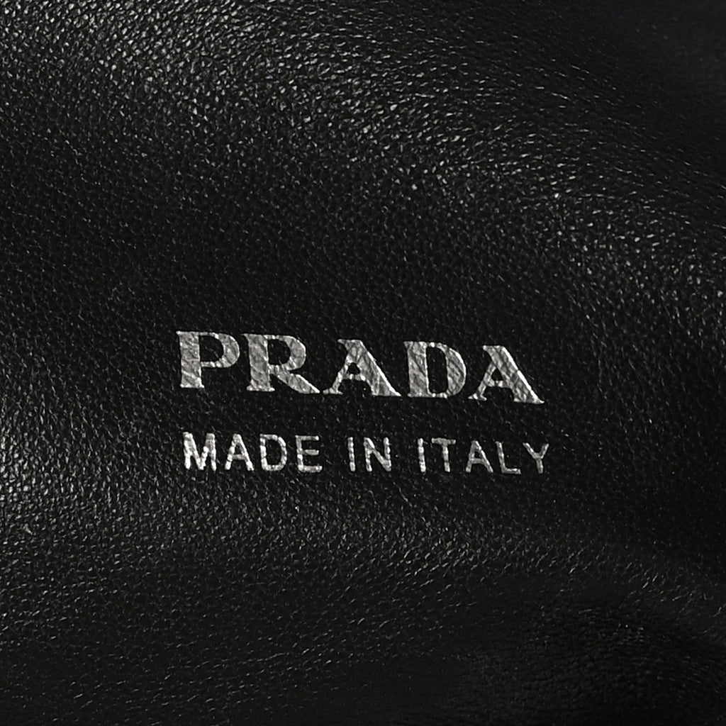 Prada Tessuto Nylon Calfskin Grommet Tote Black