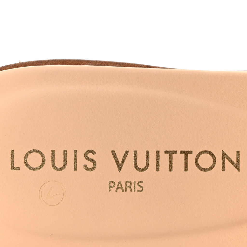 Louis Vuitton Damierlicious Neo Revival Flat Mule Sandals 40 Rose Peach