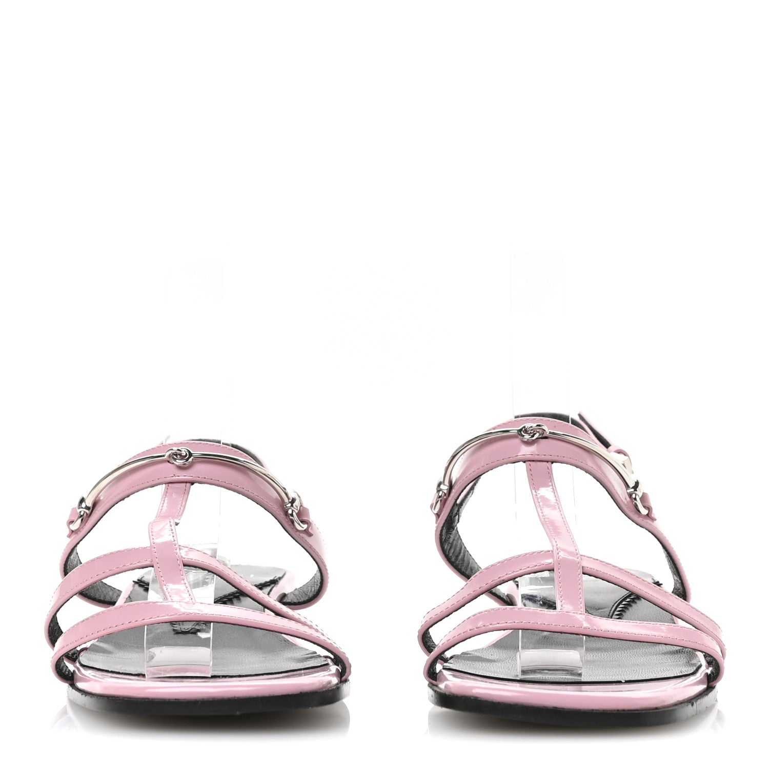 Gucci Calfskin Horsebit Divine Slingback Sandals 36 Pink