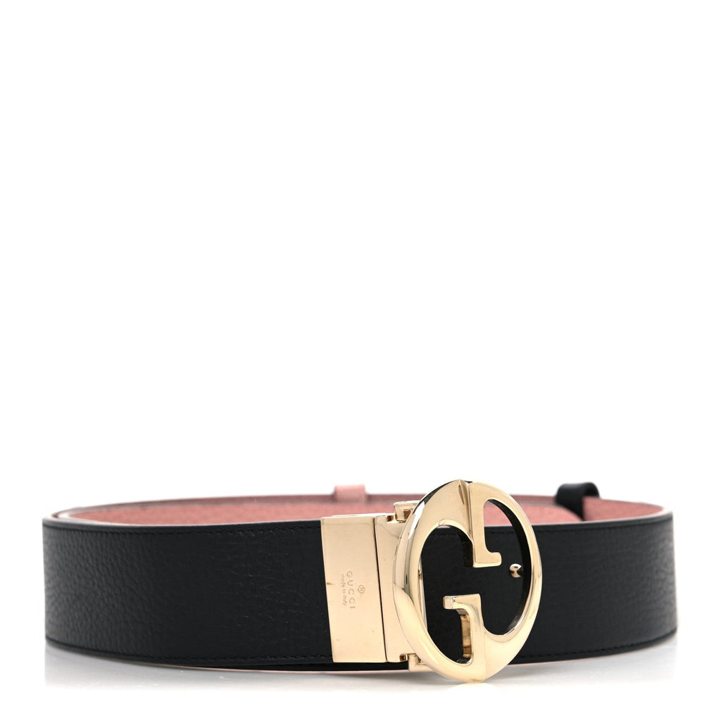 Gucci Calfskin 1973 Reversible Belt 95 38 Black Pink