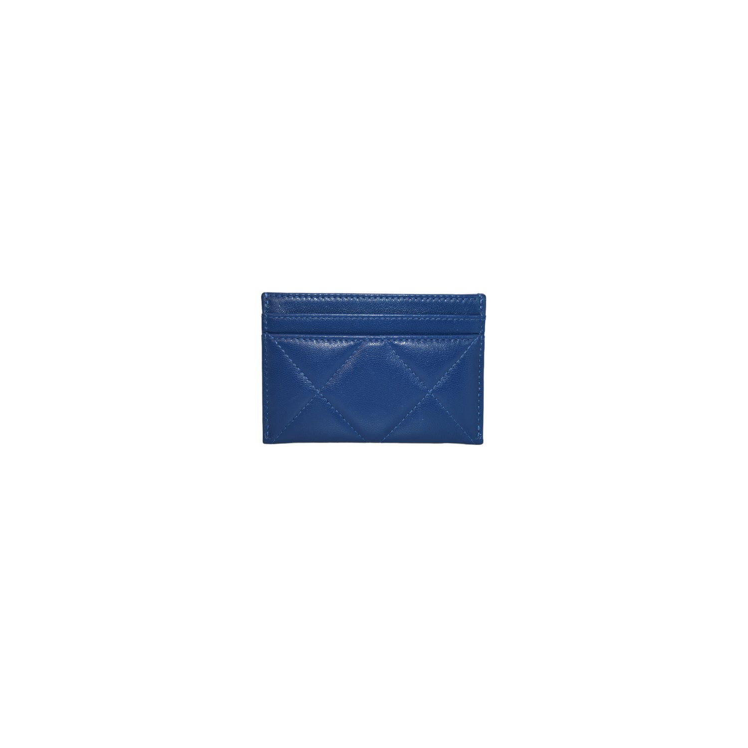 Chanel bags 19 Quilted Goatskin Card Holder Dark Blue