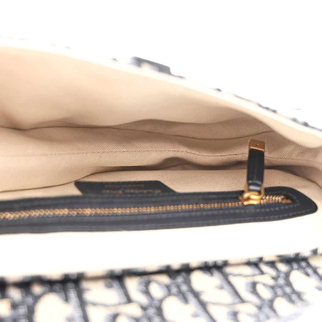 Christian Dior Oblique Saddle Bag Blue