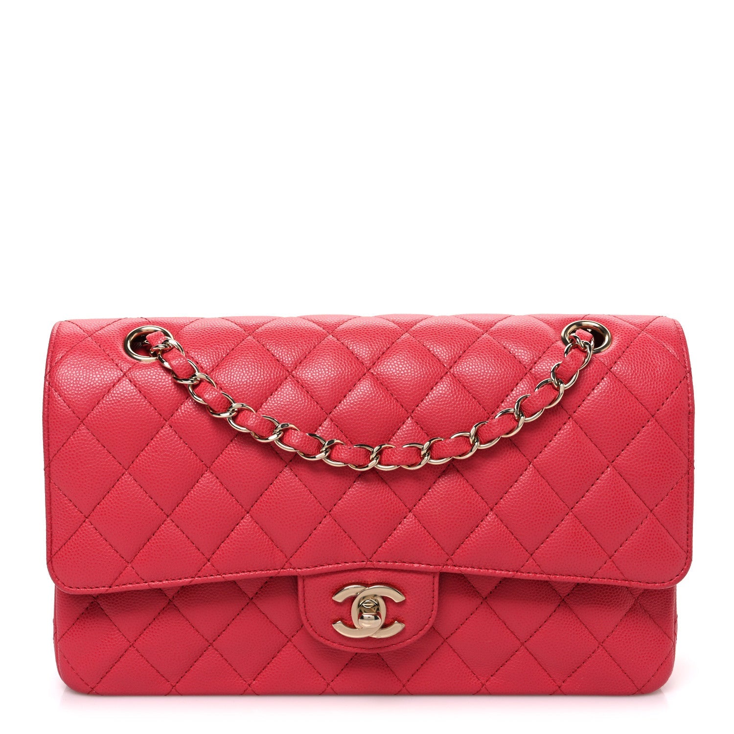Chanel Caviar Quilted Medium Double Flap Pink