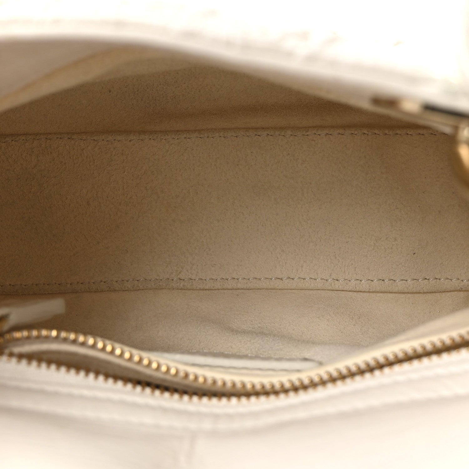 Christian Dior Lambskin Gathered Mini Lady Dior White