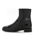 Gucci Brushed Calfskin Michelangelo Slim Horsebit Ankle Boots 39.5 Black