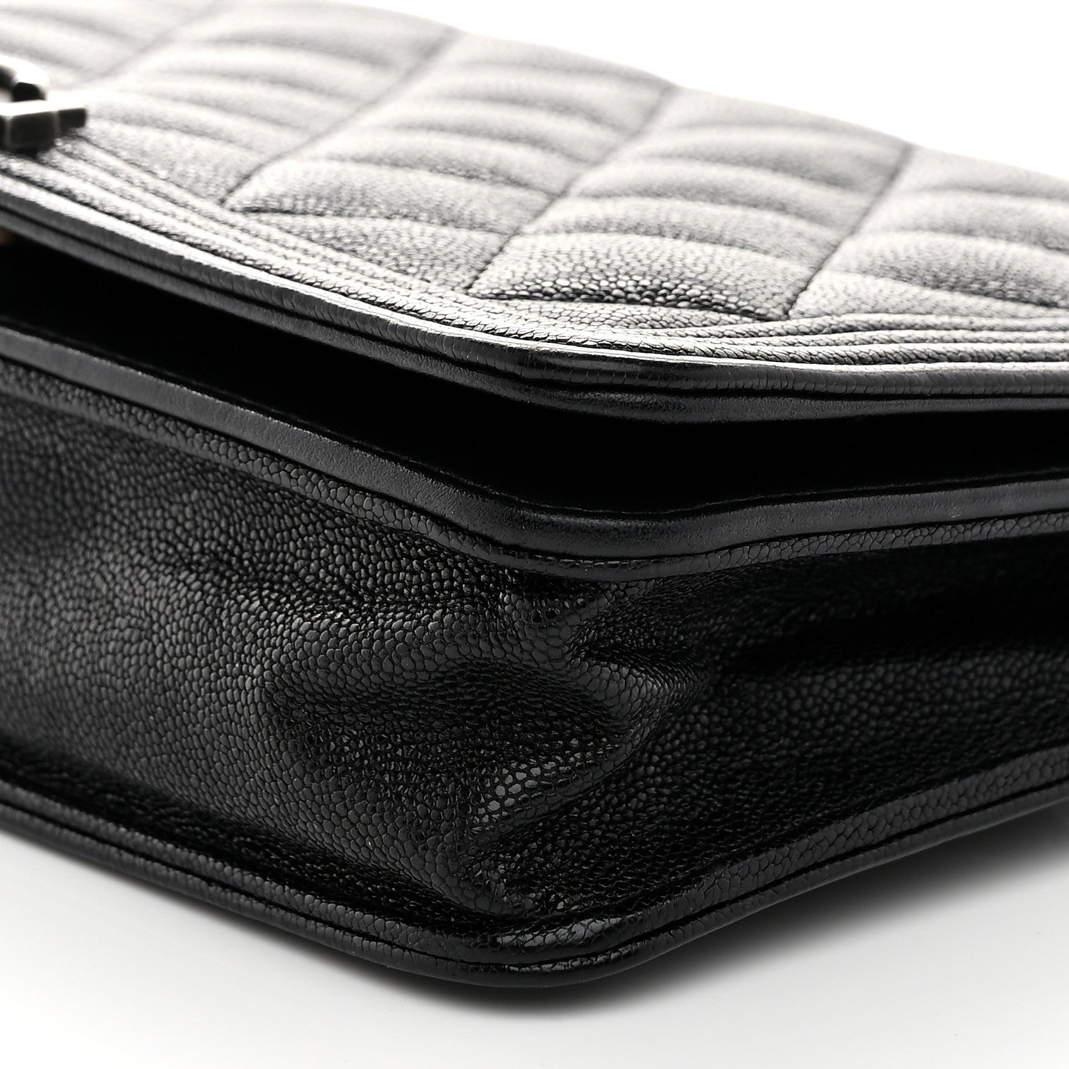 Chanel Caviar Quilted Boy Wallet On Chain WOC Black
