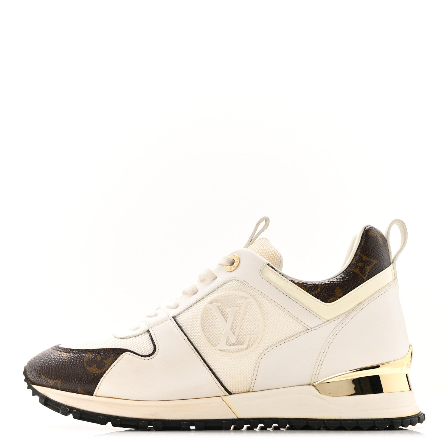 Louis Vuitton Calfskin Monogram Run Away Sneakers 37 White