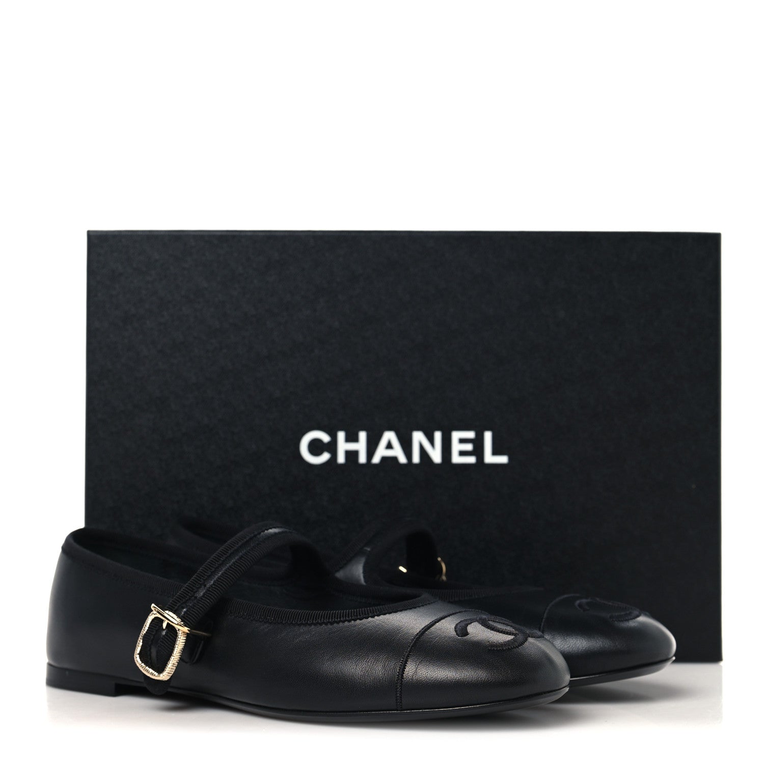 Lambskin Mary Jane Flats 37.5 Black