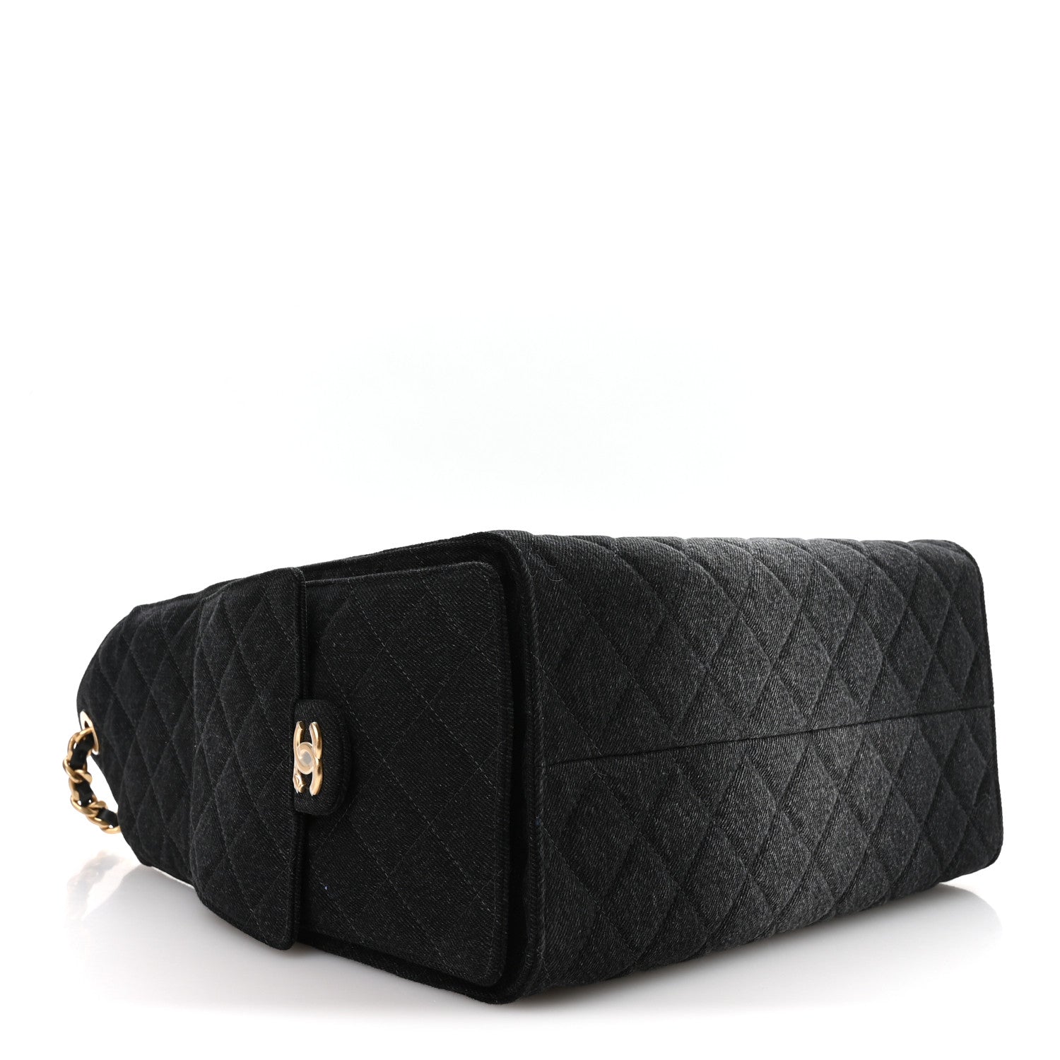 Chanel Washed Denim Quilted Medium Chanel 25 Handbag Black