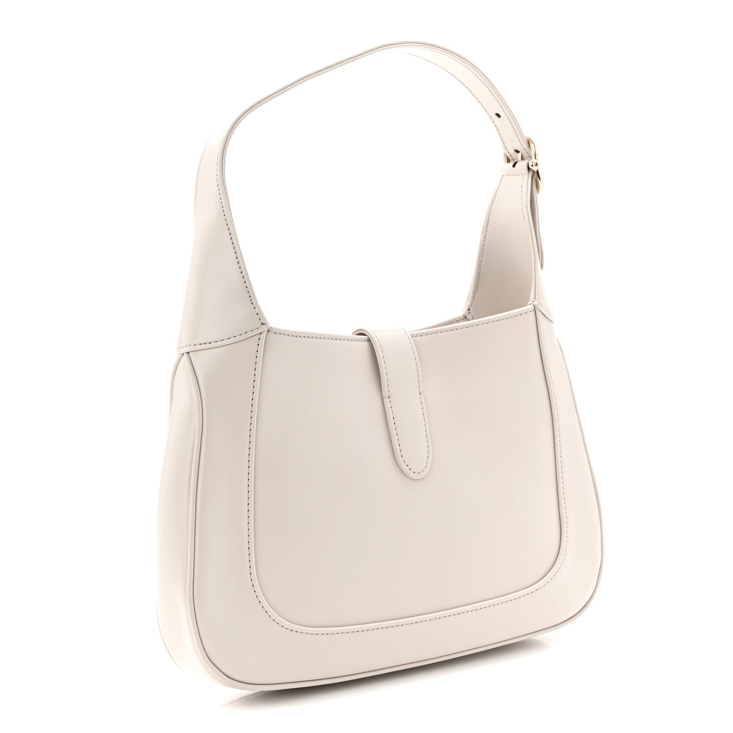 Gucci Ancora Calfskin Web Small Jackie Shoulder Bag Light Grey