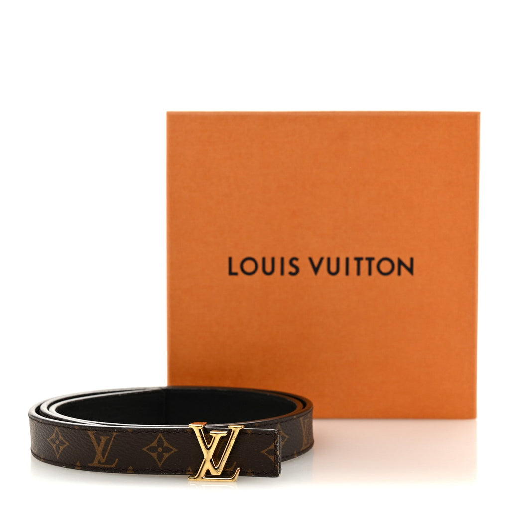 Louis Vuitton Calfskin Monogram 20mm LV Iconic Reversible Belt 85 34 Black