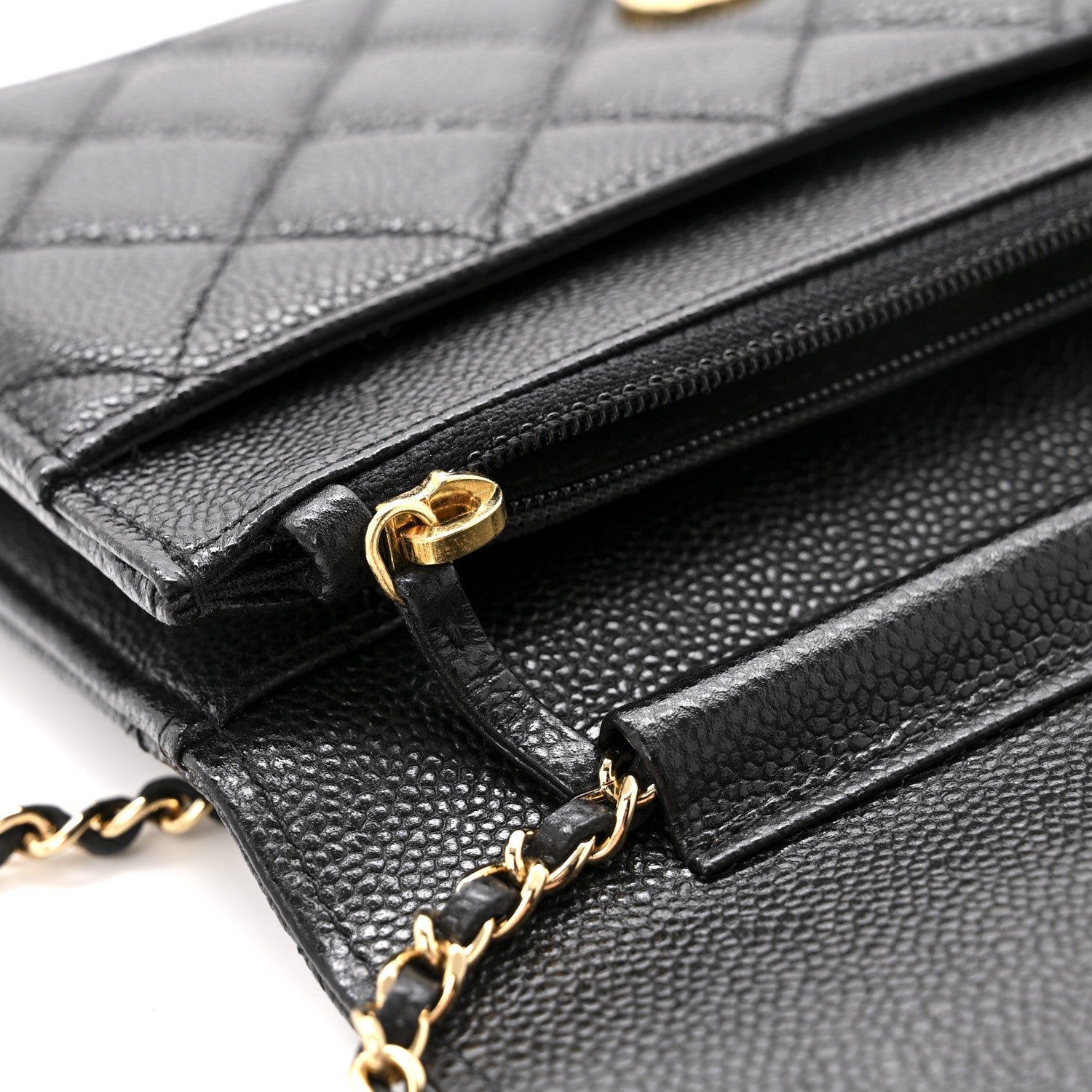 Chanel Caviar Quilted Miss Coco Wallet On Chain WOC Black