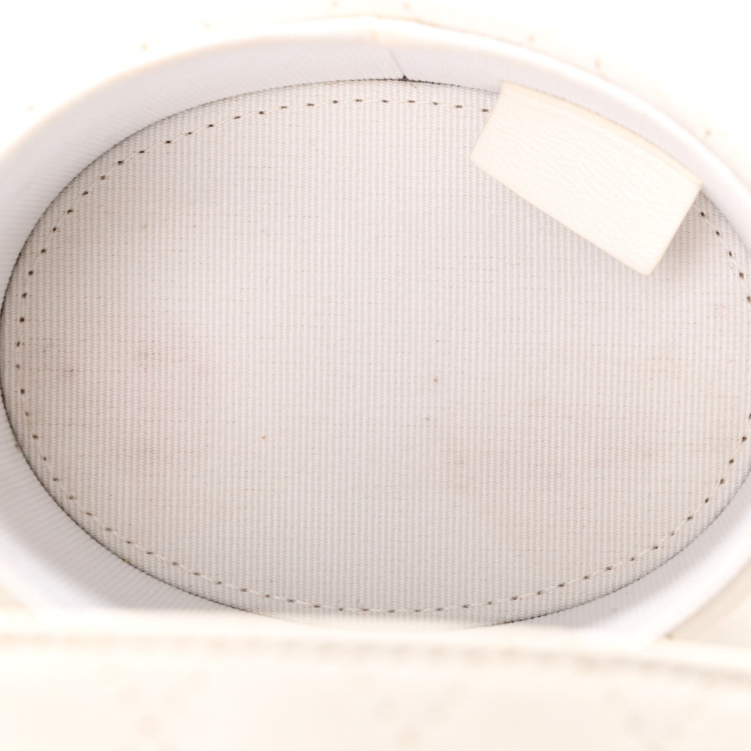 Chanel Lambskin Quilted Round Mini Vanity Case With Chain White