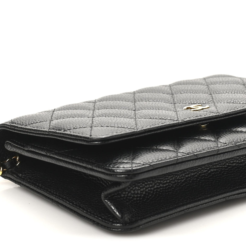 Chanel Caviar Quilted Wallet on Chain WOC Black