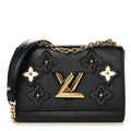 Louis Vuitton Epi Flowers Twist Shoulder Bag MM  Black