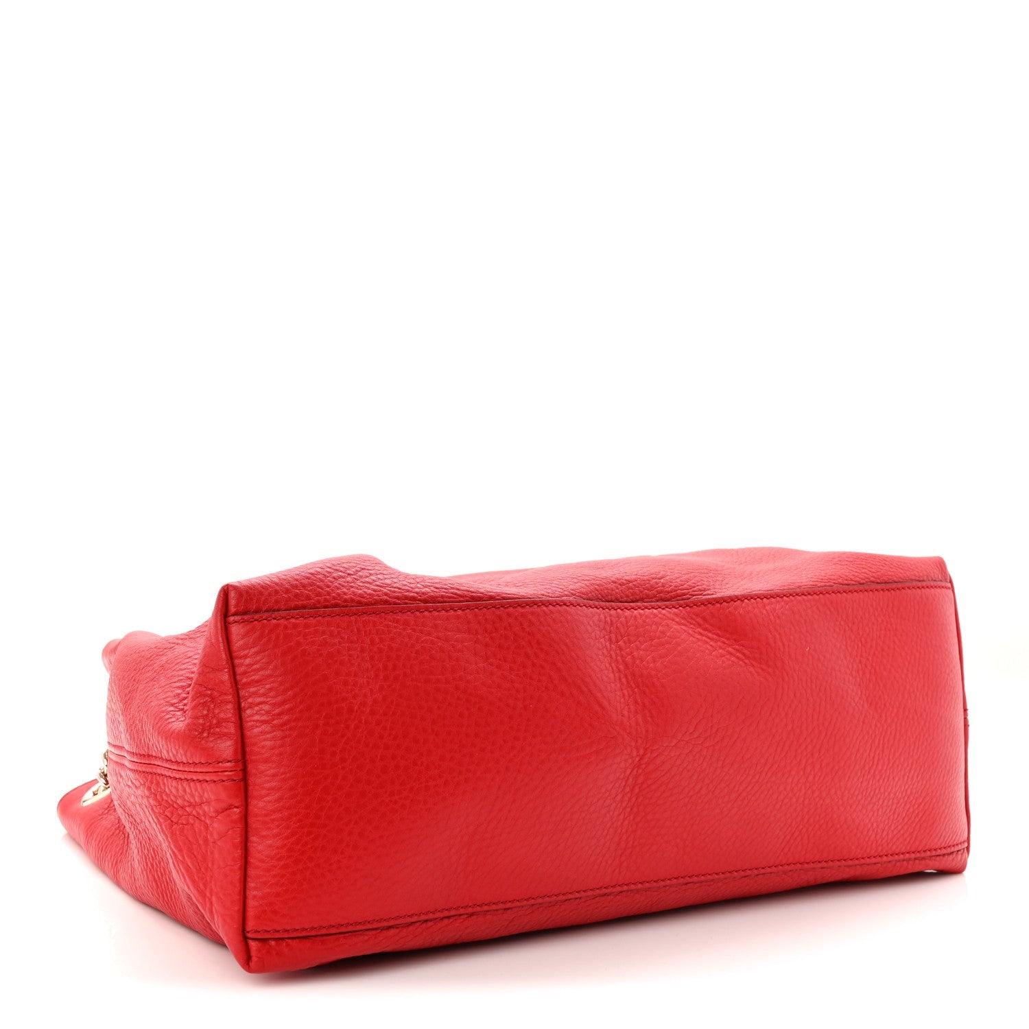 Gucci Pebbled Calfskin Medium Soho Chain Shoulder Bag Tabasco Red