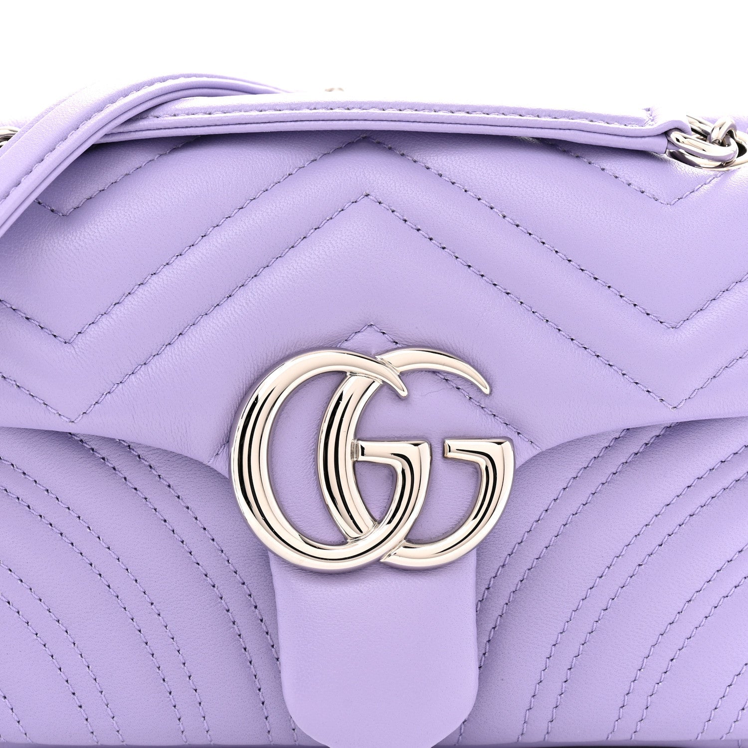 Gucci Lambskin Matelasse Small GG Marmont Shoulder Bag Lapis