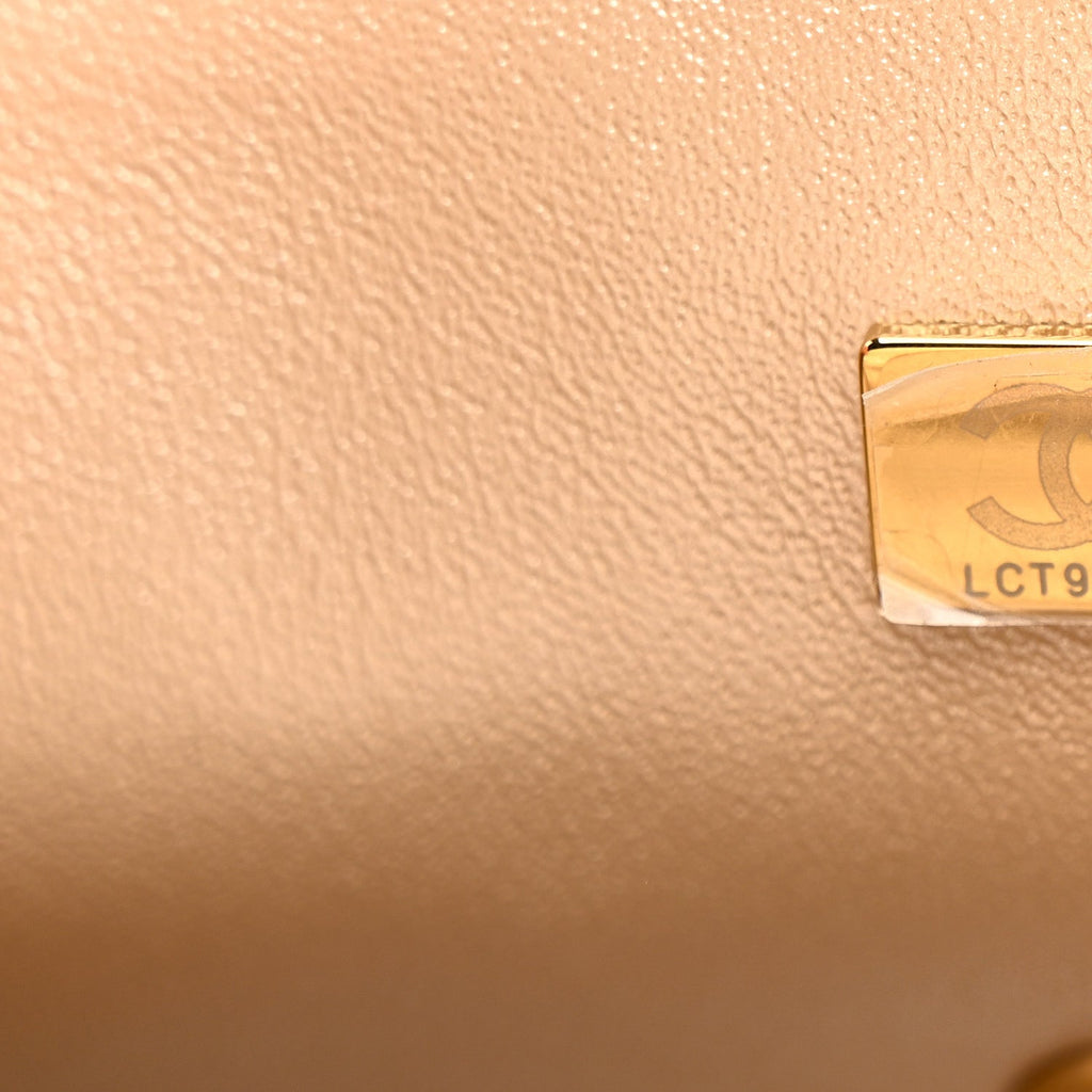 Chanel Metallic Goatskin Quilted Mini Rectangular Flap Gold