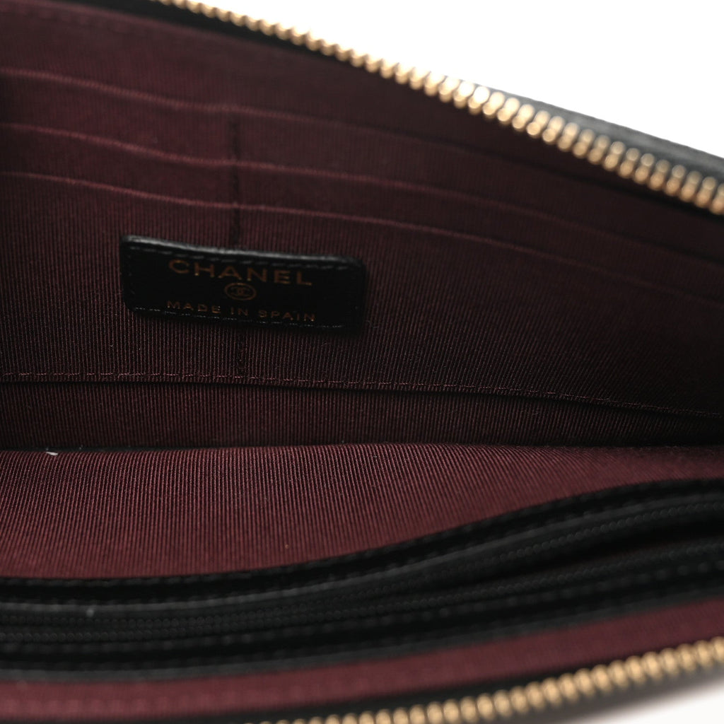 Chanel Caviar Quilted Classic Pouch With Handle Black