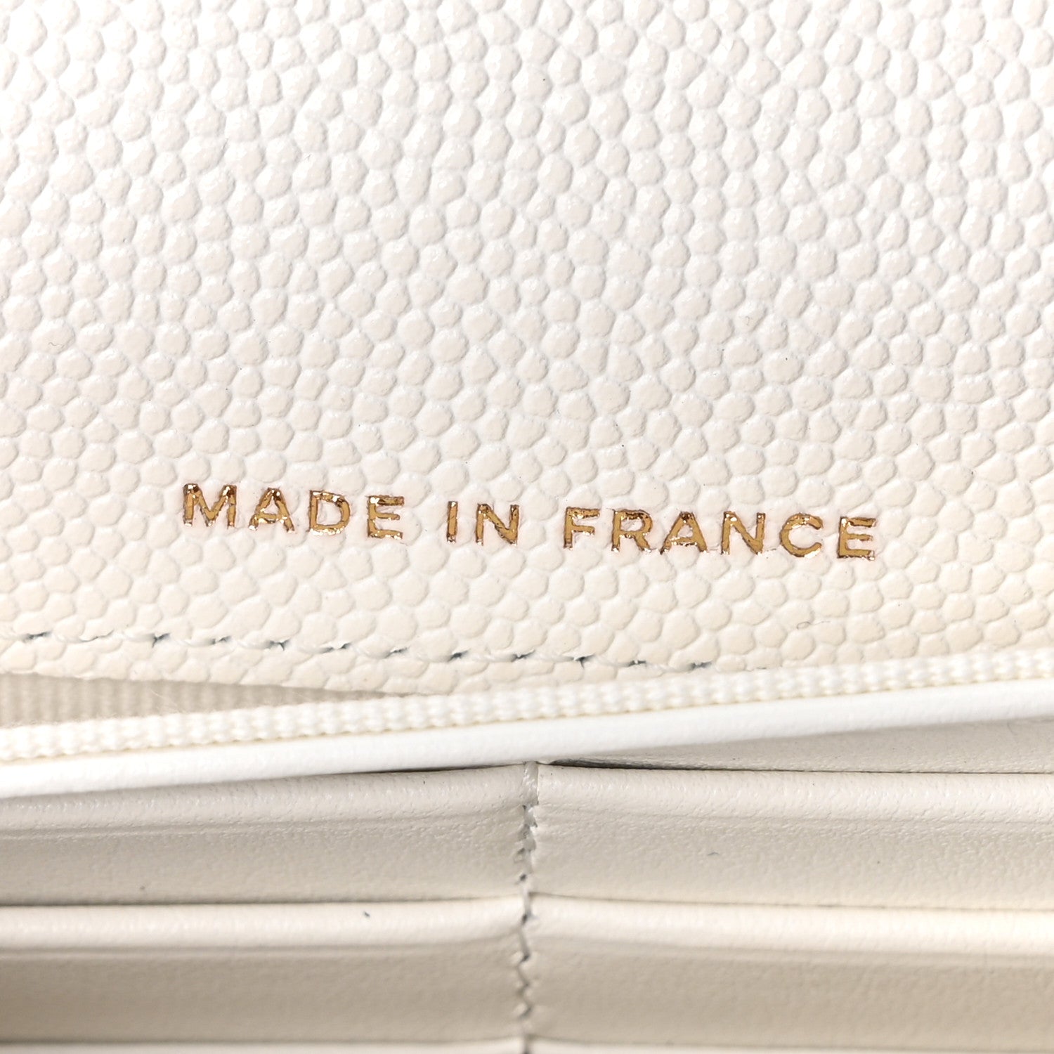 Caviar Quilted Large Gusset Flap Wallet White