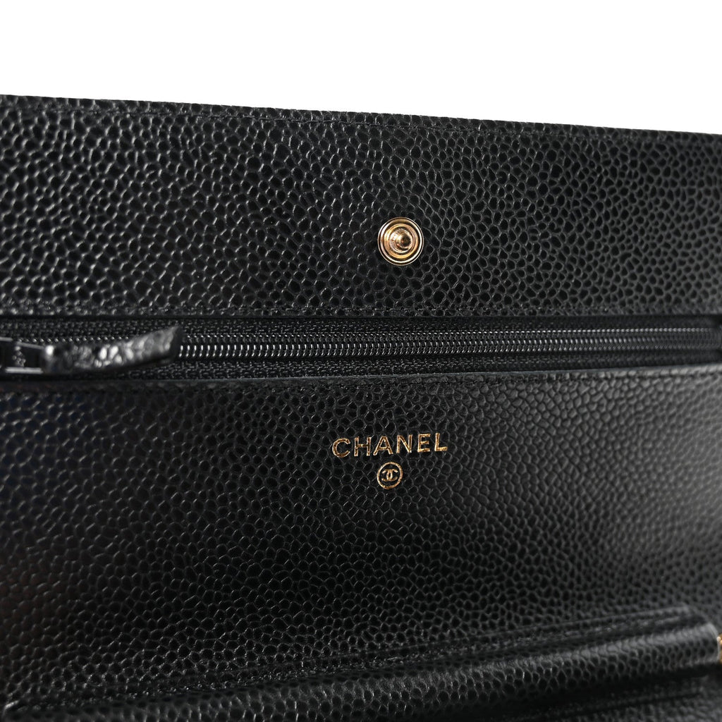 Chanel Caviar Quilted Wallet on Chain WOC Black