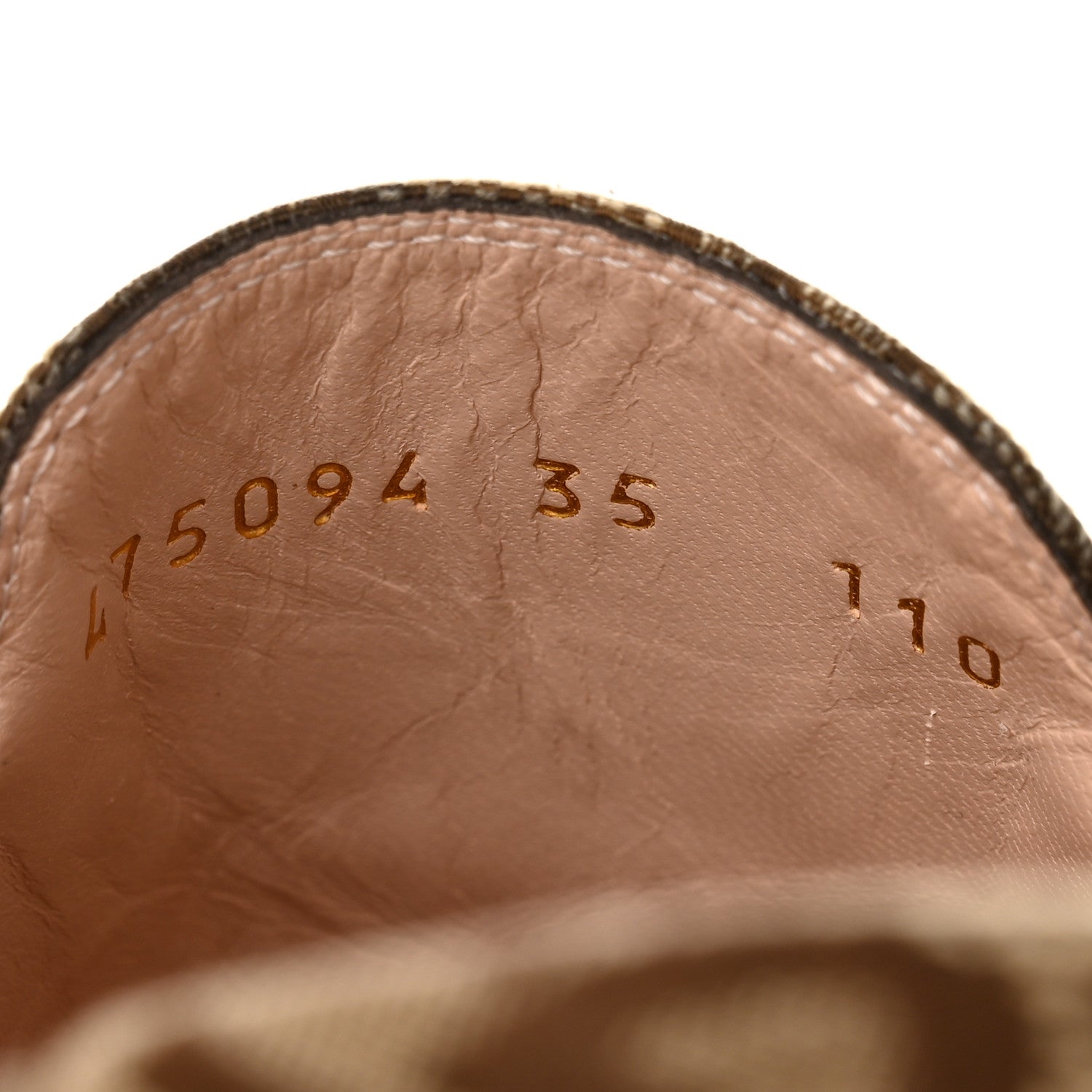 Gucci Monogram Jumbo GG Malaga Kid Womens Princetown Slippers 35 Camel Ebony New Acero Beige