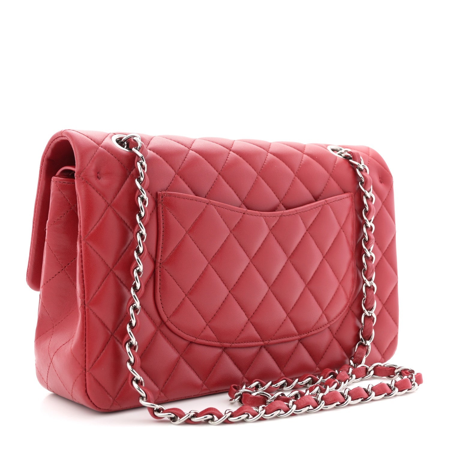 Chanel Lambskin Quilted Medium Double Flap Red
