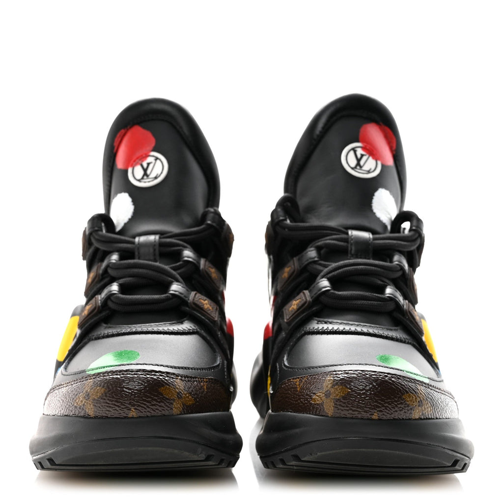 Louis Vuitton X YK Calfskin Patent Monogram Archlight Sneakers 37 Black