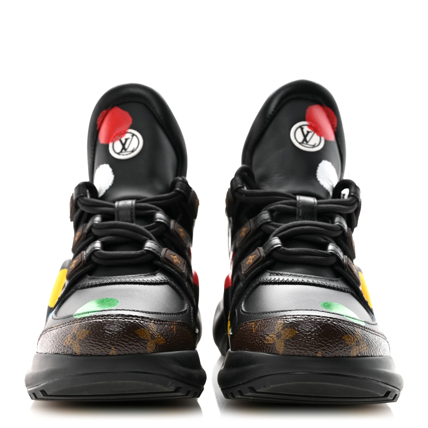 Louis Vuitton X YK Calfskin Patent Monogram Archlight Sneakers 37 Black