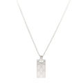 Gucci Sterling Silver Signature Tag Pendant Necklace