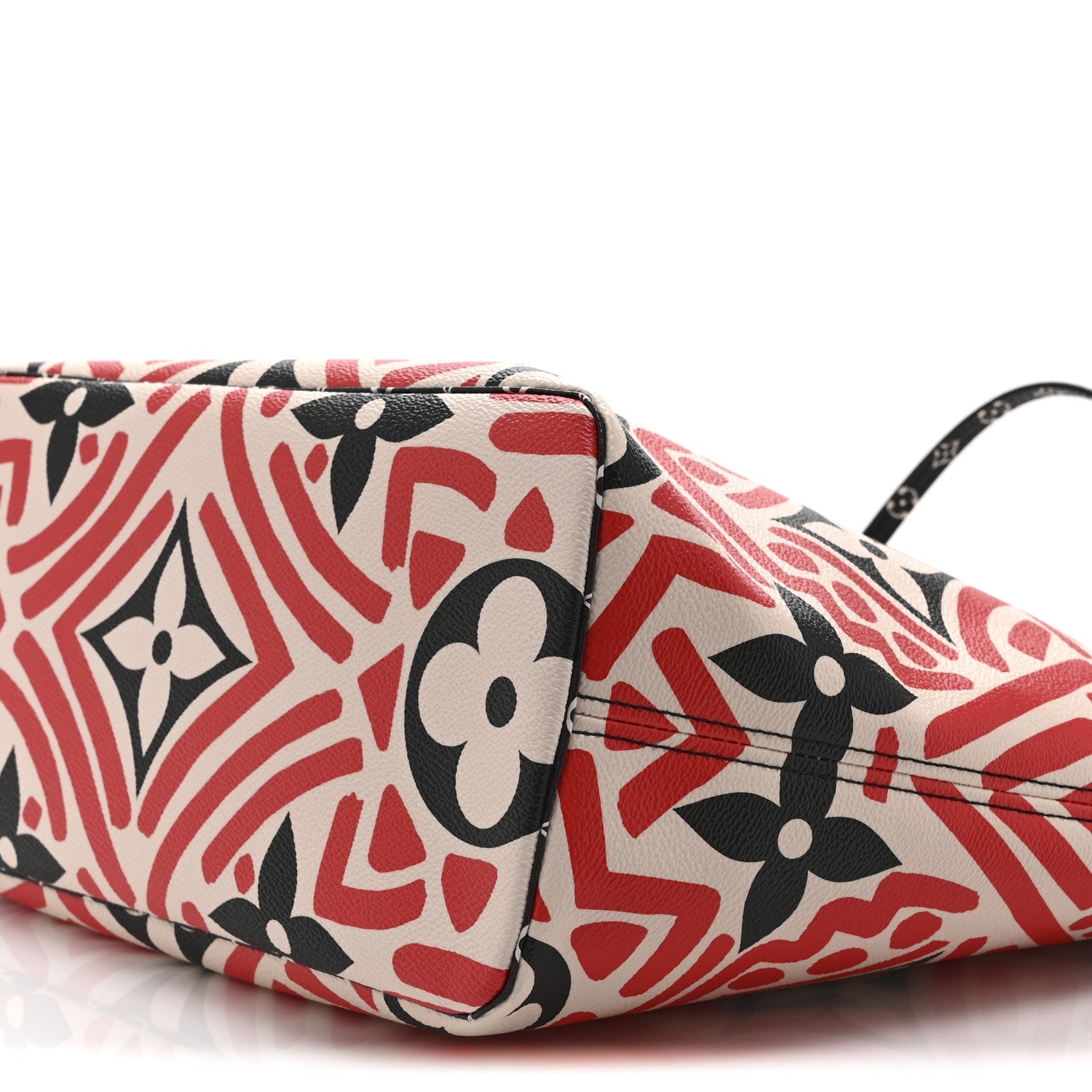 Louis Vuitton Monogram Giant Crafty Neverfull MM Creme Rouge Black