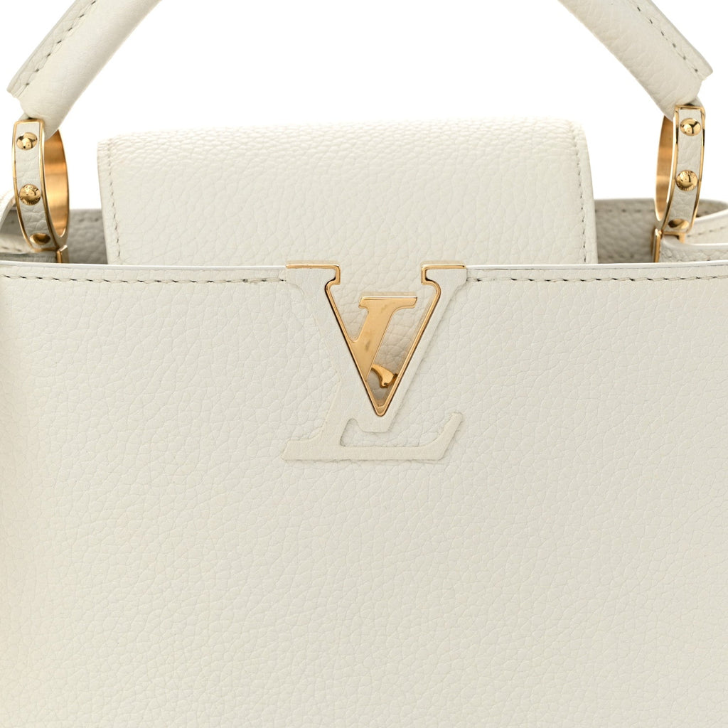 Louis Vuitton Taurillon Capucines BB Snow