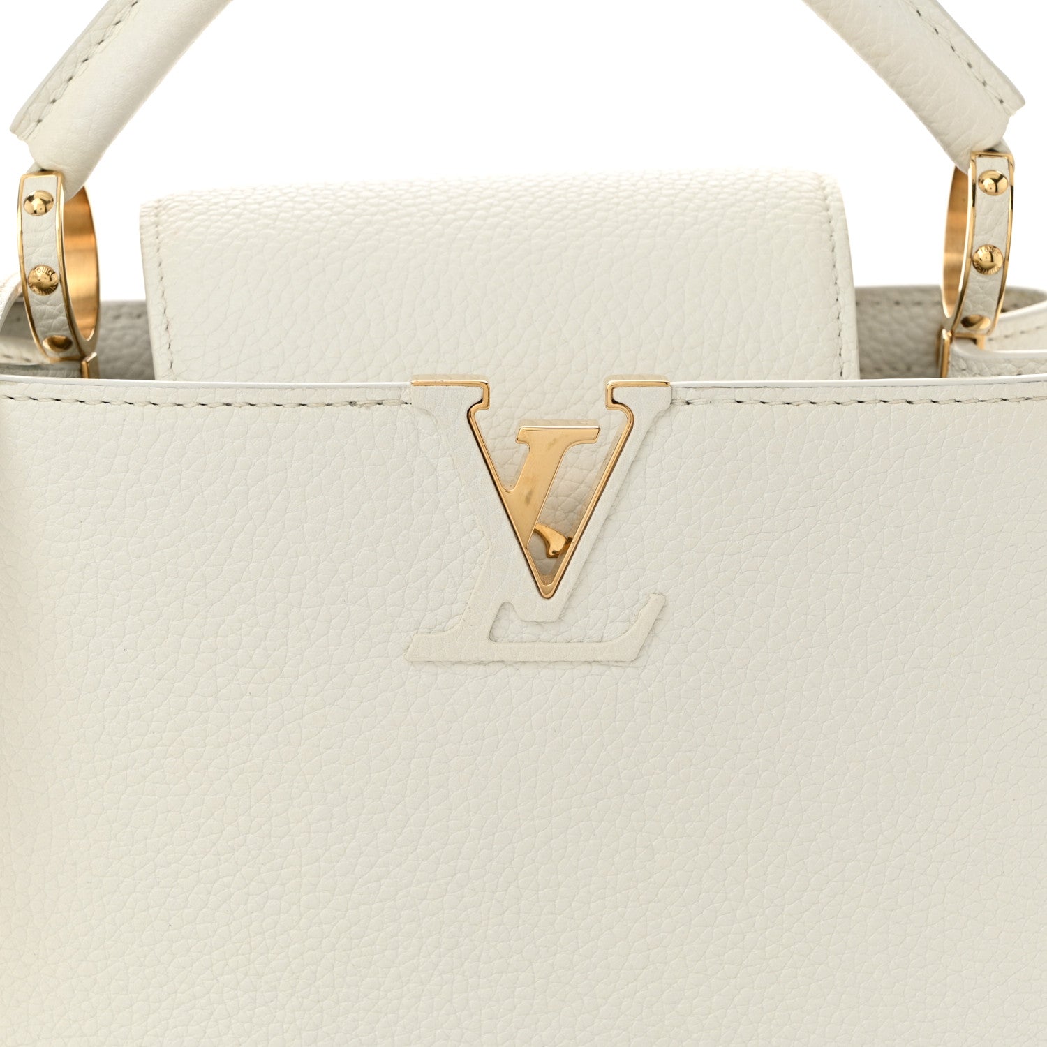 Louis Vuitton Taurillon Capucines BB Snow