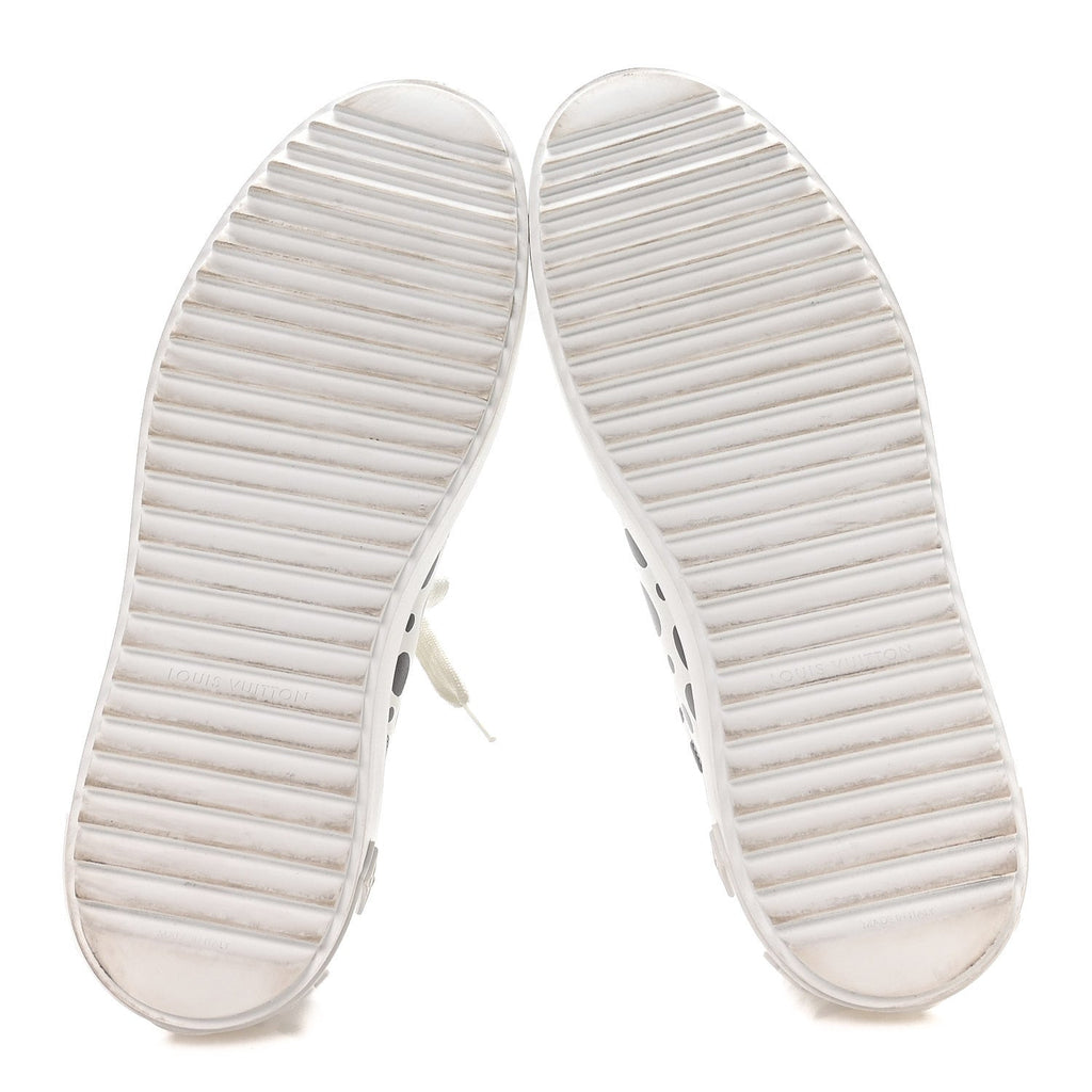 Louis Vuitton LV X YK Calfskin Printed Infinity Dots Time Out Sneakers 38.5 White