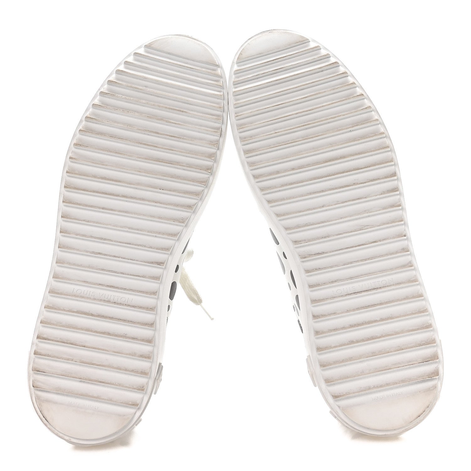 Louis Vuitton LV X YK Calfskin Printed Infinity Dots Time Out Sneakers 38.5 White