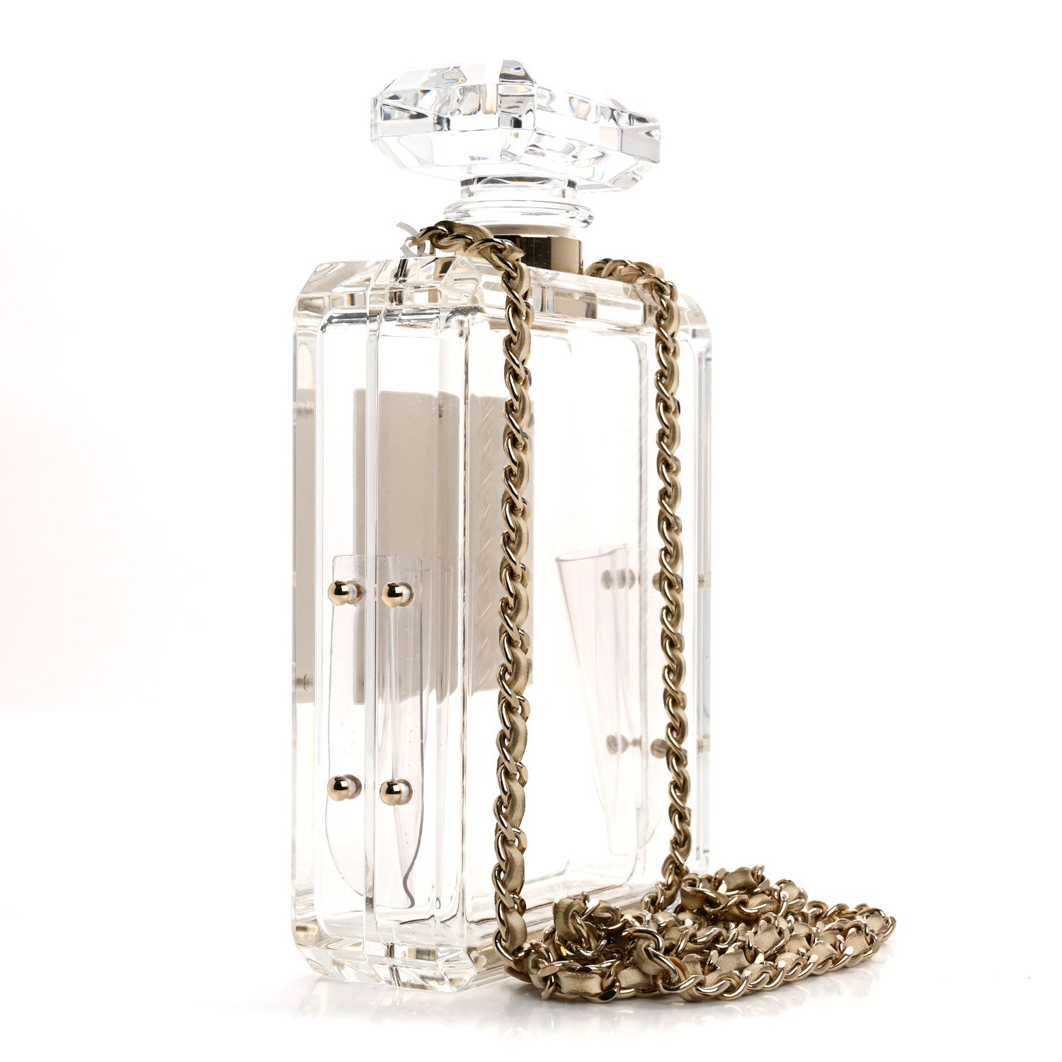 Chanel Transluscent Plexiglass Perfume Bottle Clutch