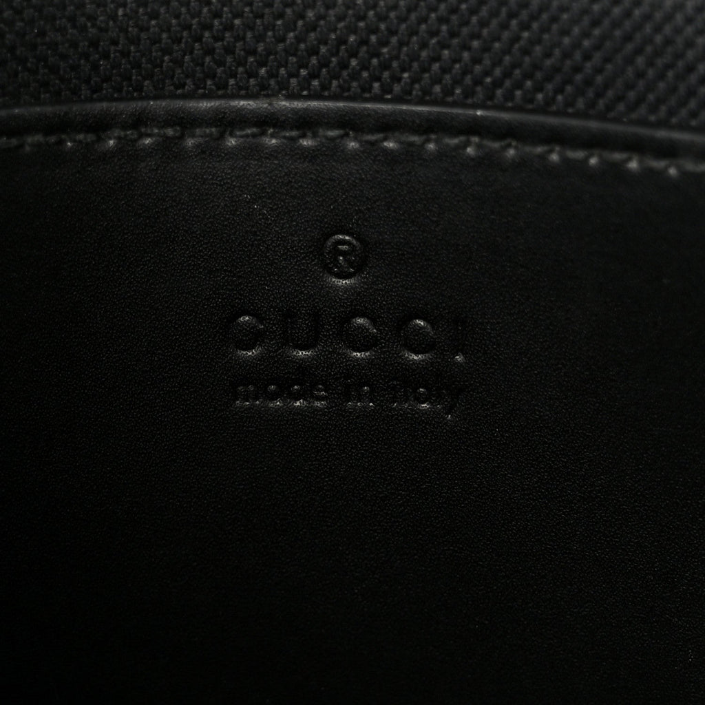 Gucci GG Supreme Monogram Web Small Flat Messenger Bag Black Grey