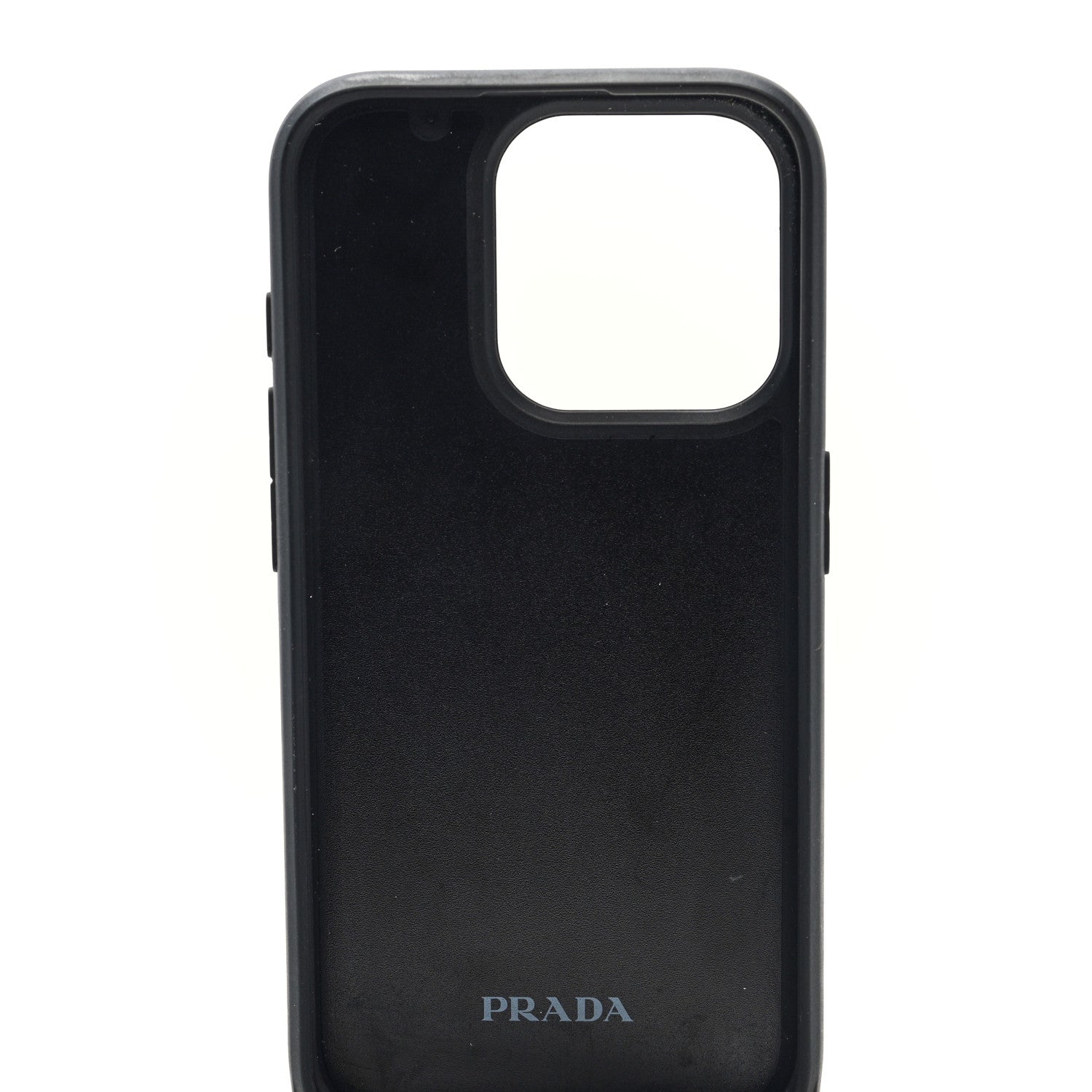 Prada Saffiano iPhone 15 Pro Case With Strap Black