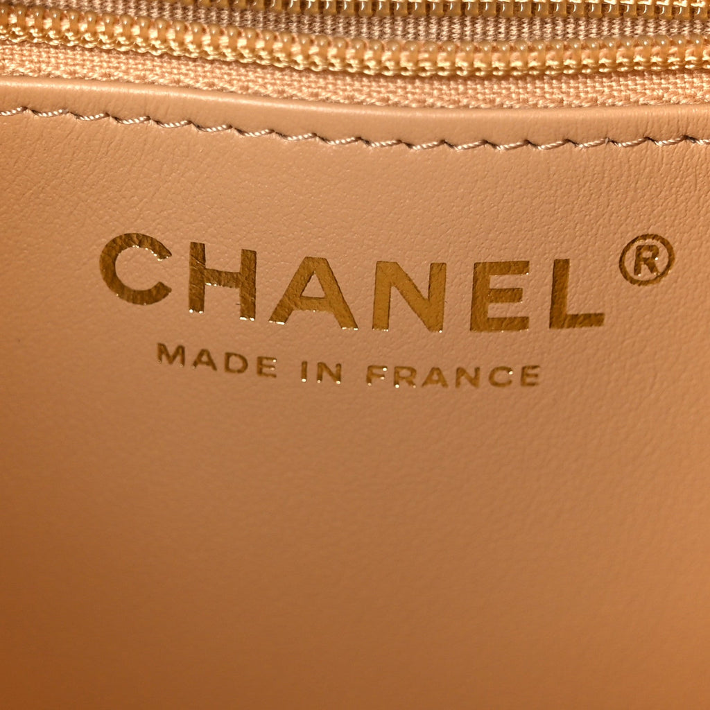 Chanel Braided Raffia Nano Kelly Flap Bag Dark Beige