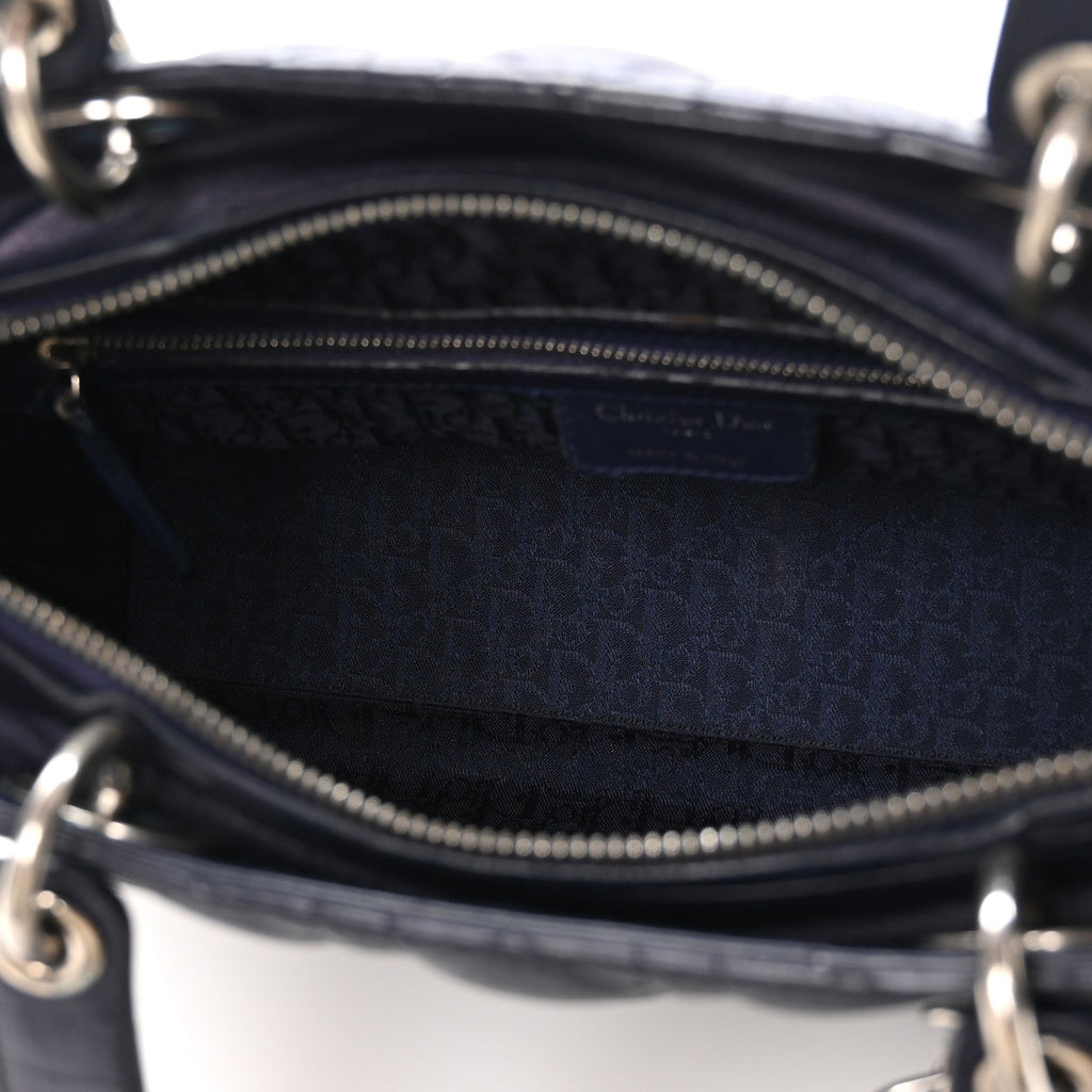 Christian Dior Lambskin Cannage Large Lady Dior Royal Blue