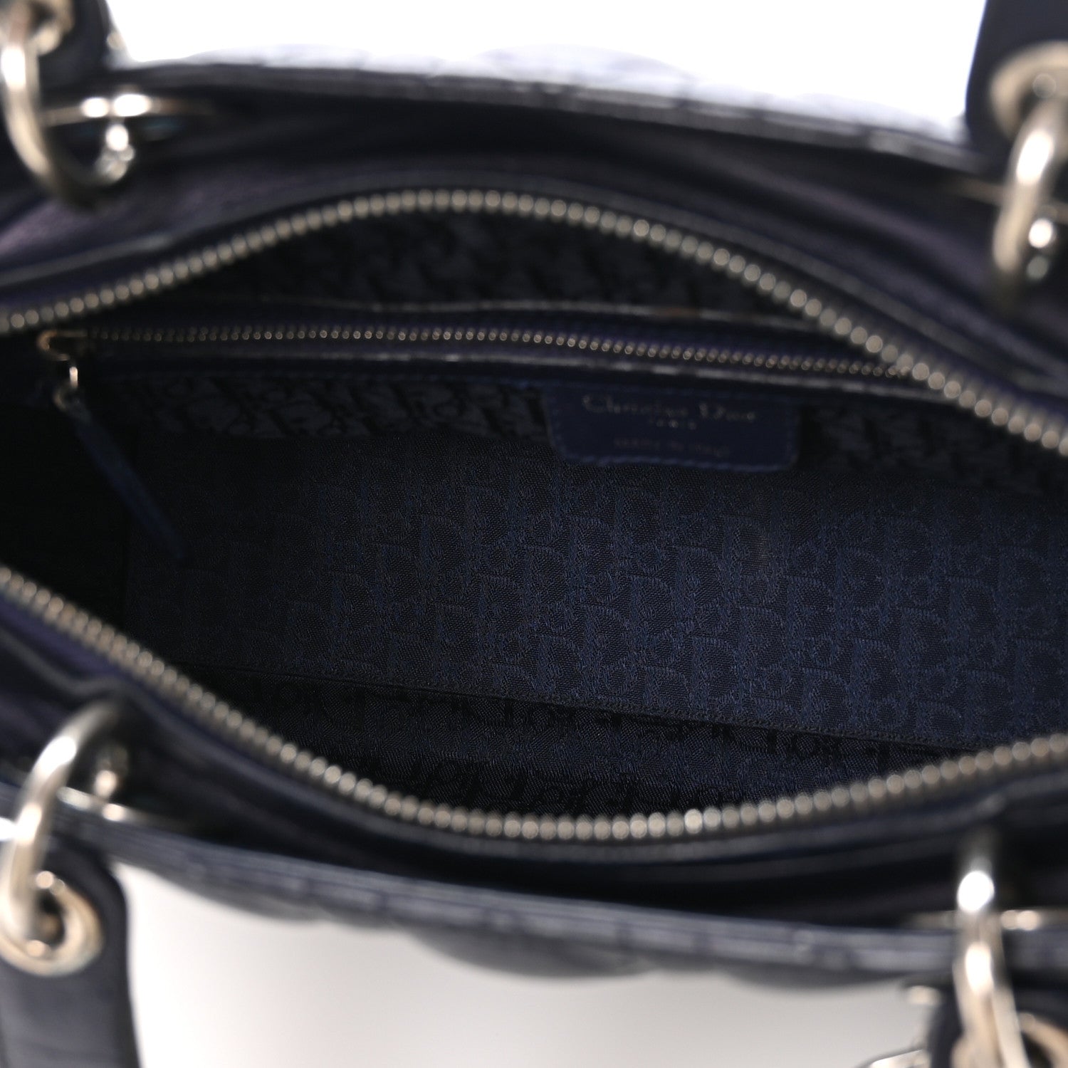 Christian Dior Lambskin Cannage Large Lady Dior Royal Blue