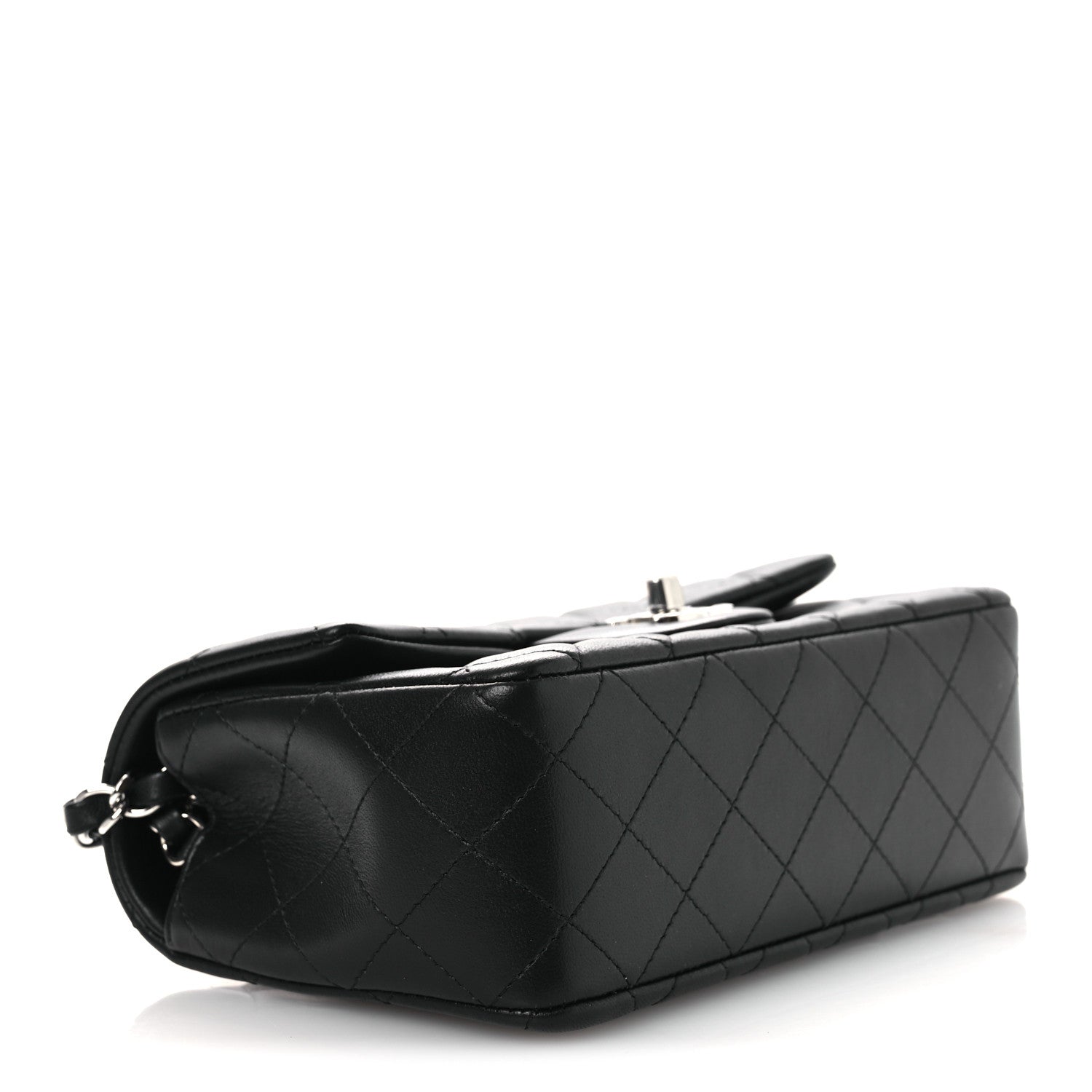 Chanel Lambskin Quilted Mini Rectangular Flap Black