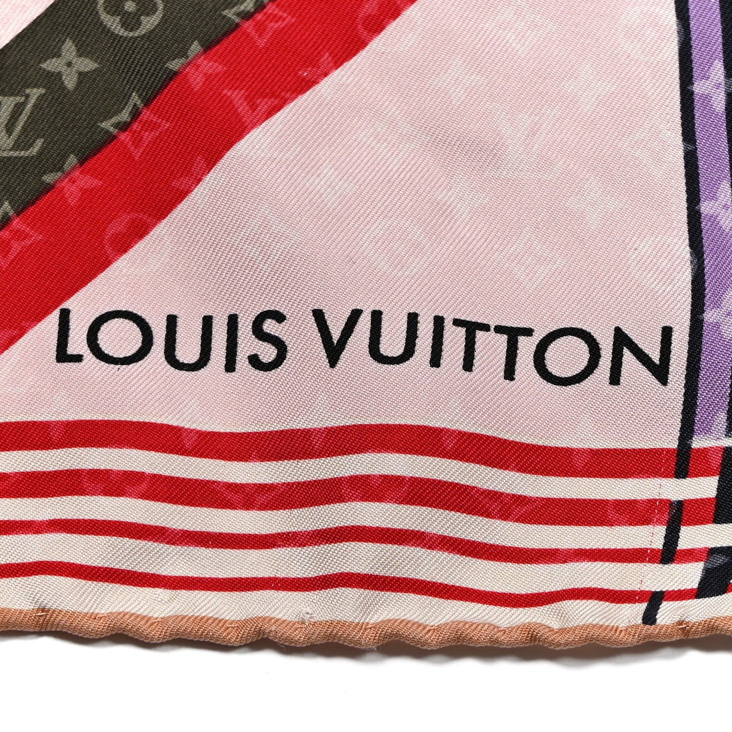 Louis Vuitton Silk Monogram Planet LV Square Scarf Pink