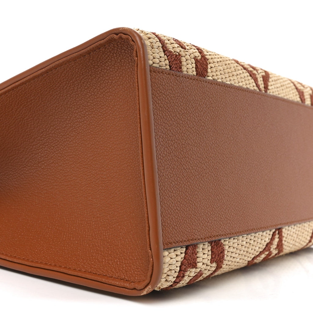 Louis Vuitton Raffia Calfskin Monogram Giant Onthego MM Tan