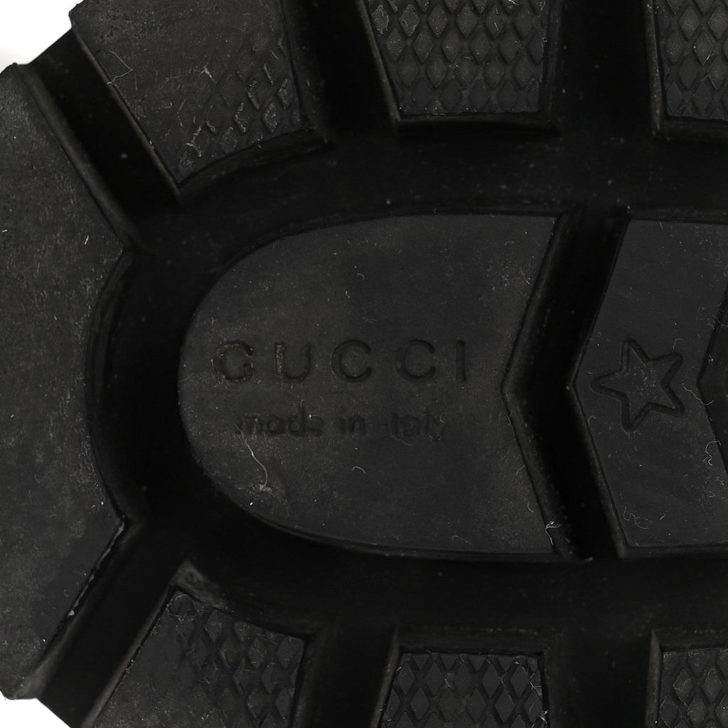 Gucci Nappa Frances GG Matelasse Platform Combat Boots 36 Black