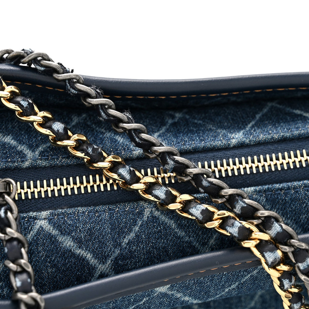 Chanel Denim Calfskin Medium Gabrielle Hobo Blue