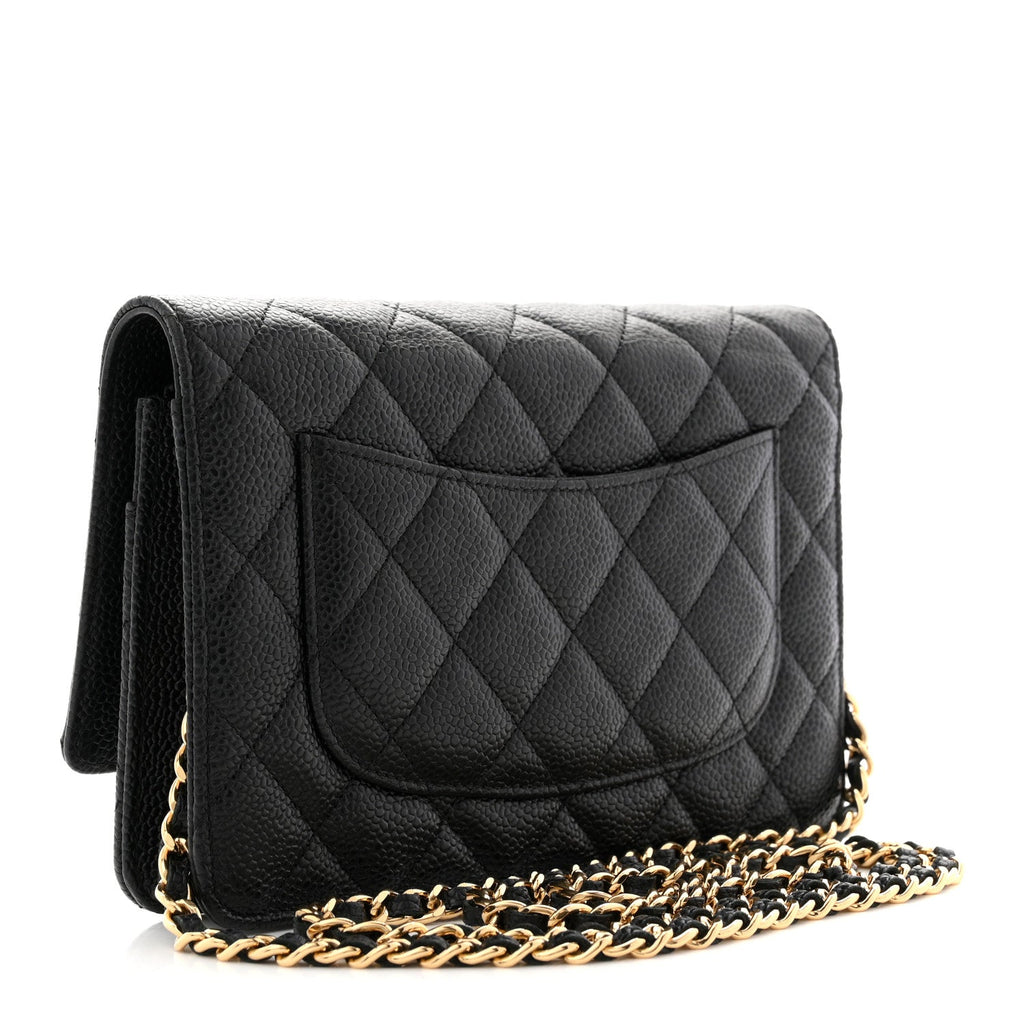 Chanel Caviar Quilted Wallet on Chain WOC Black